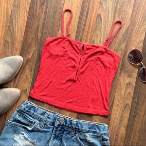 UO Red Cutout Cropped Tank ❣️